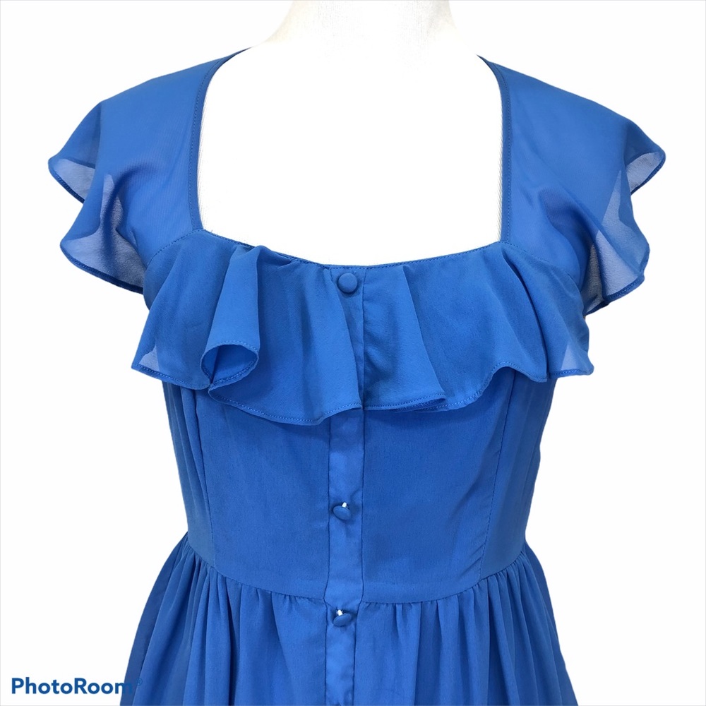 Pinky Ruffle Square Neck Open Triangular Back Sid… - image 2